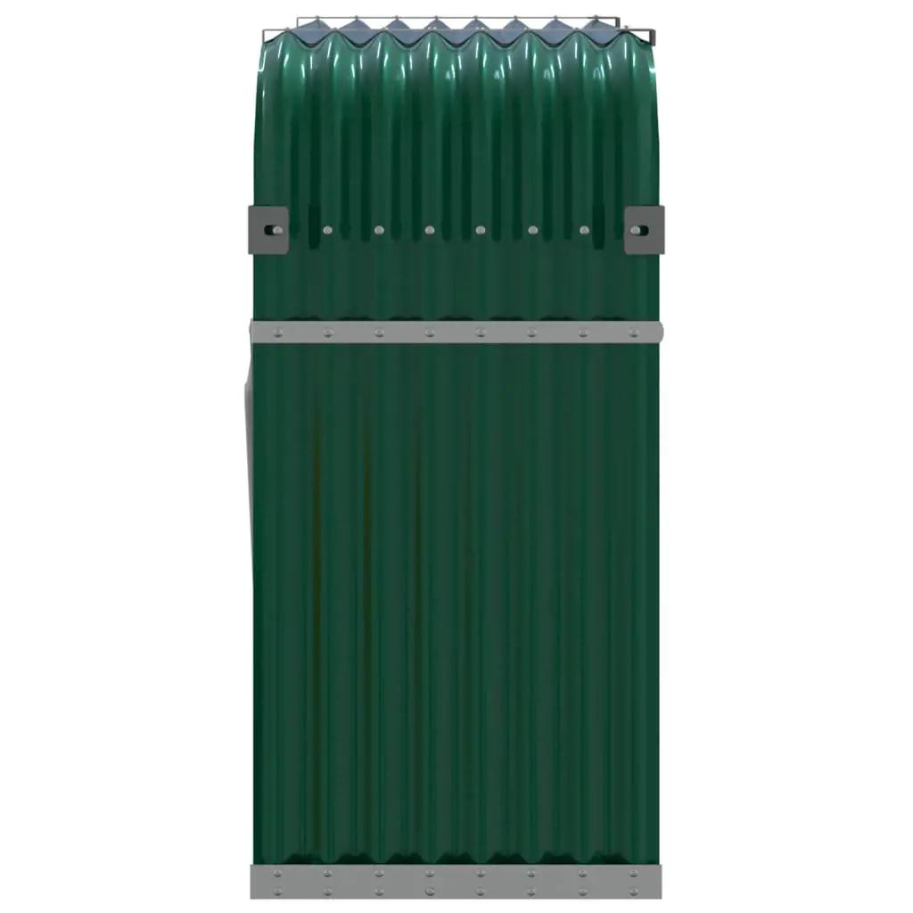 Haardhoutopslag 120x45x100 cm gegalvaniseerd staal groen (5)