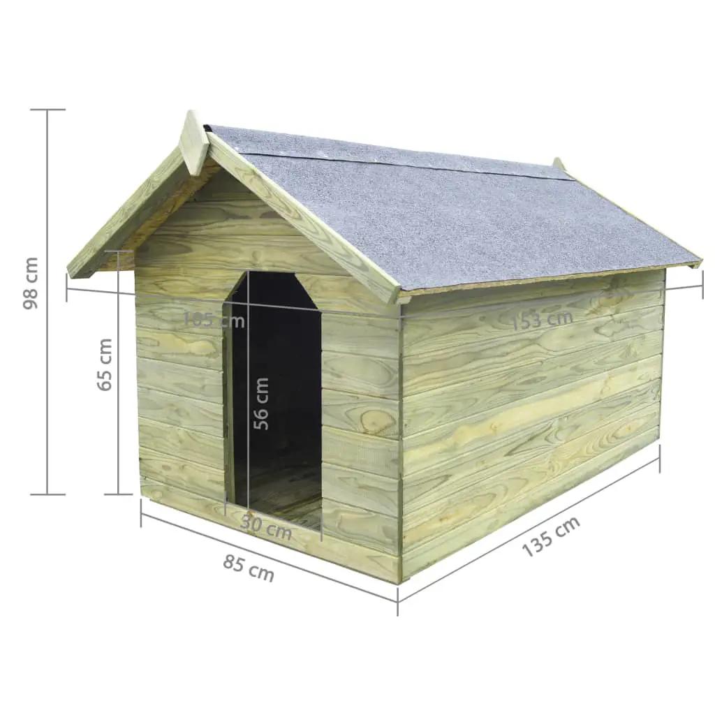 Hondenhok met opklapbaar dak geïmpregneerd grenenhout (6)