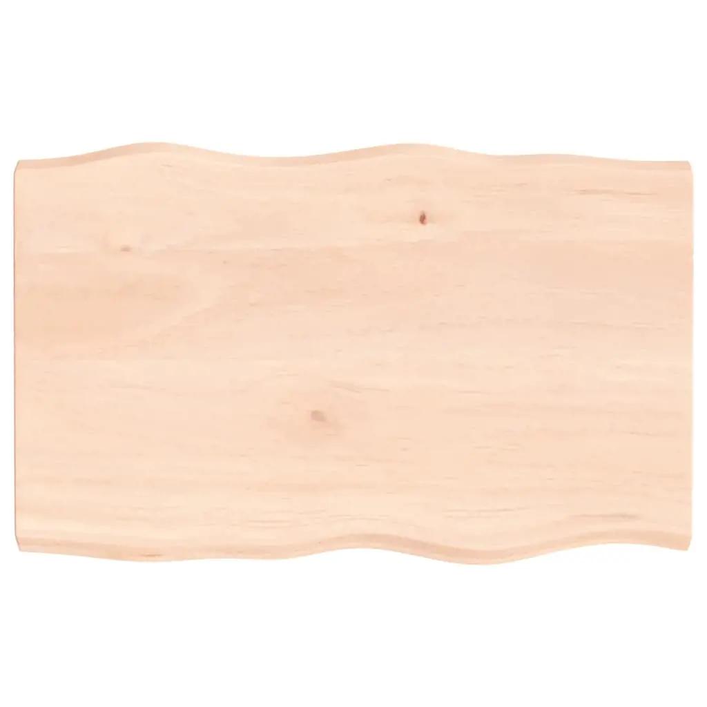 Tafelblad natuurlijke rand 80x50x(2-4) cm massief eikenhout