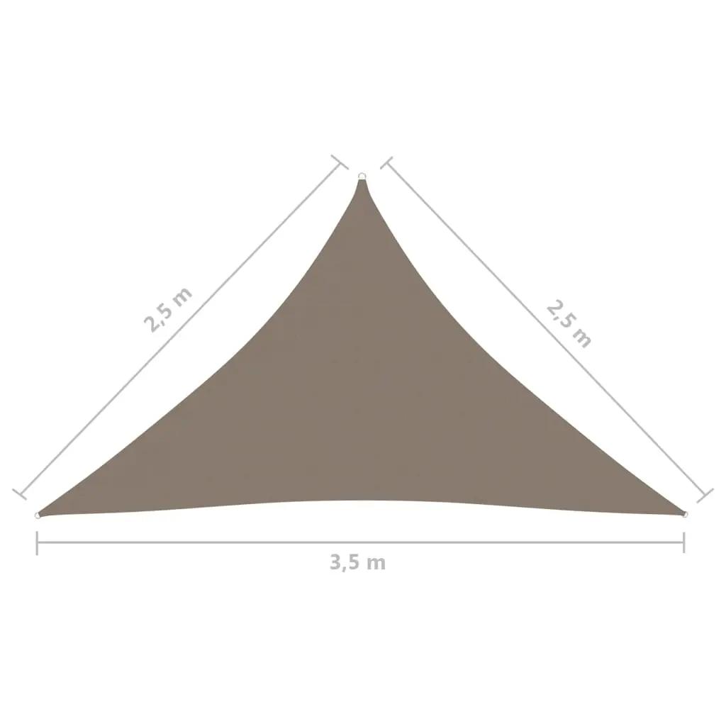 Zonnescherm driehoekig 2,5x2,5x3,5 m oxford stof taupe (6)