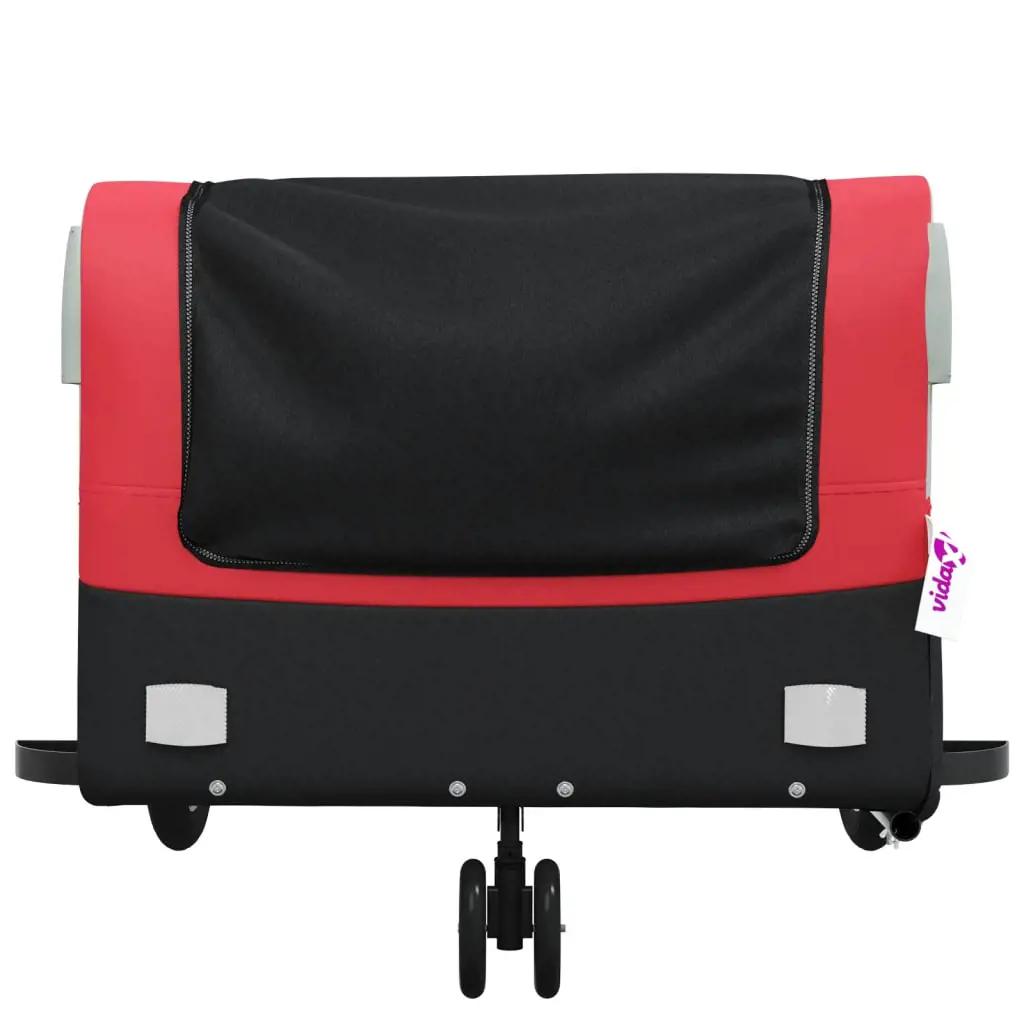 Fietstrailer 45 kg ijzer zwart en rood (6)