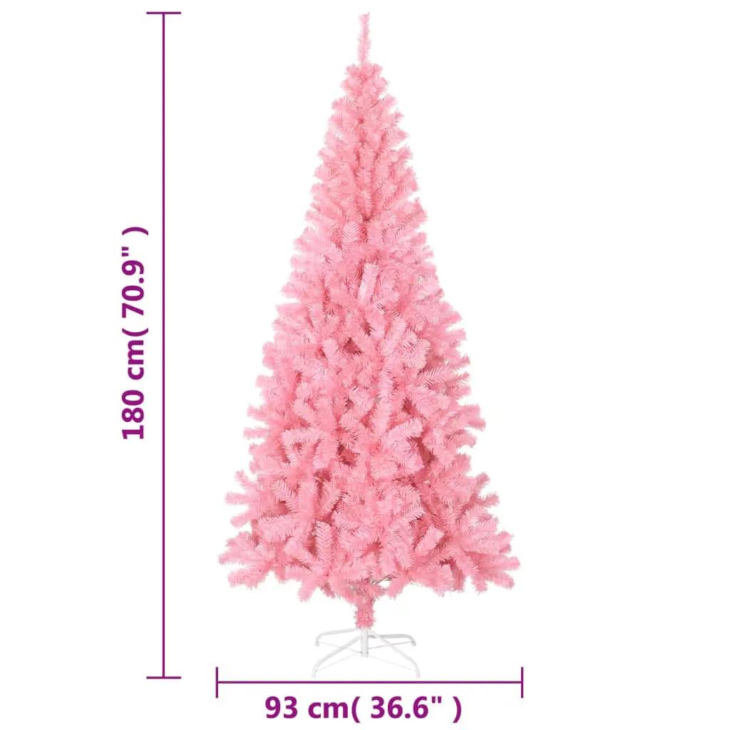 Kunstkerstboom met standaard 180 cm PVC roze (6)