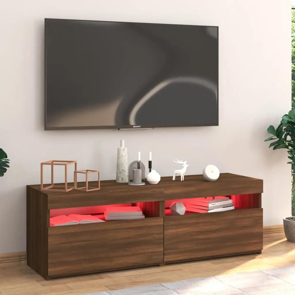 Tv-meubel met LED-verlichting 120x35x40 cm bruin eikenkleur (5)