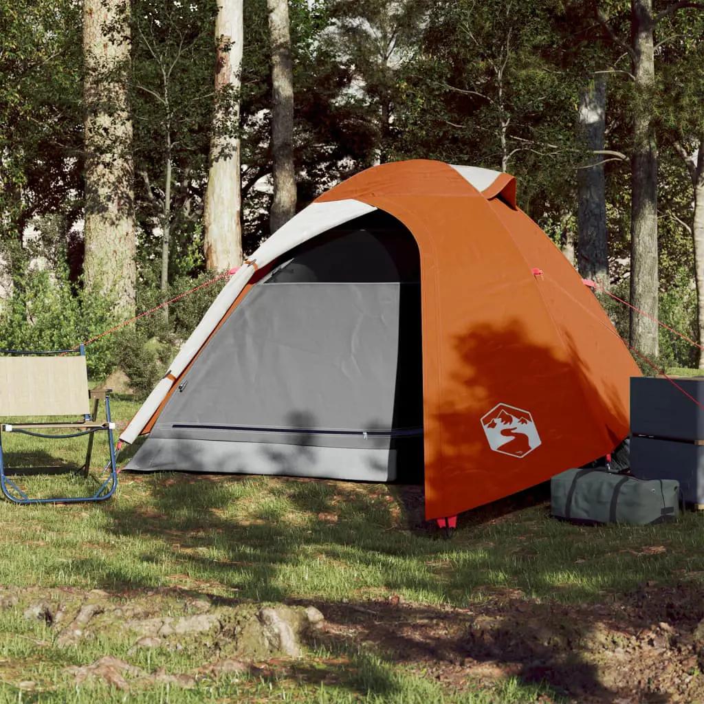 Tent 2-persoons waterdicht grijs en oranje (3)
