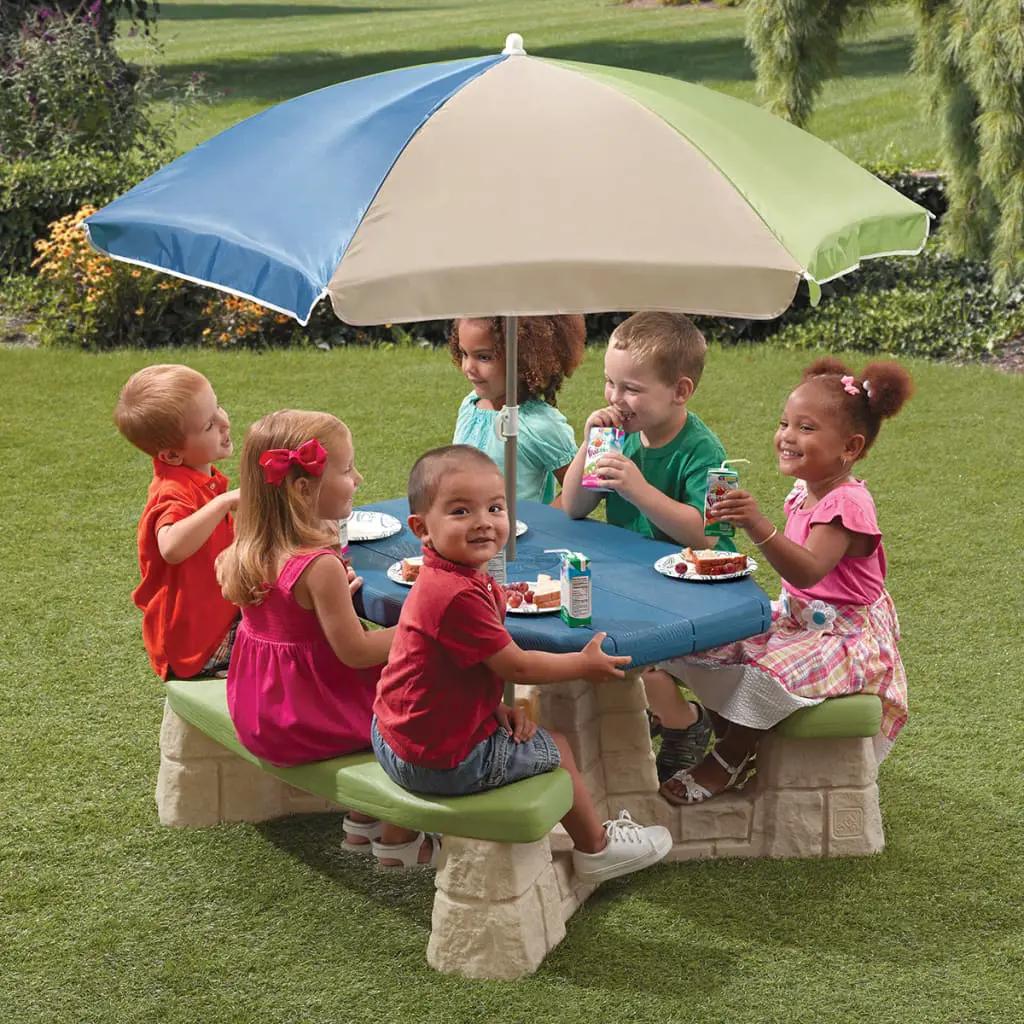 Step2 Picknicktafel met parasol Aqua (3)
