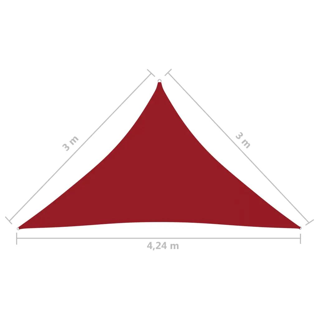 Zonnescherm driehoekig 3x3x4,24 m oxford stof rood (6)
