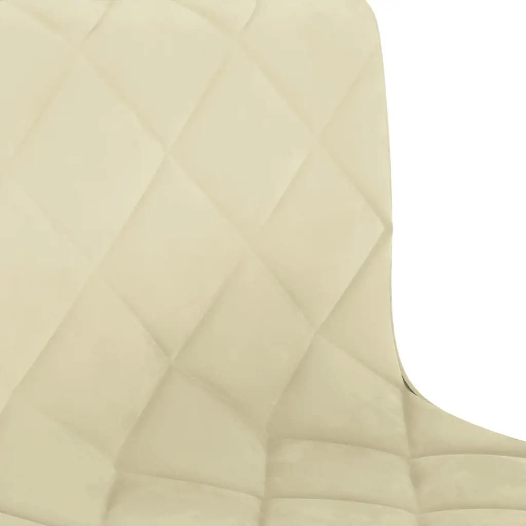 Kantoorstoel draaibaar fluweel crèmekleurig (7)