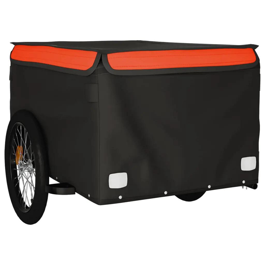 Fietstrailer 45 kg ijzer zwart en oranje (4)