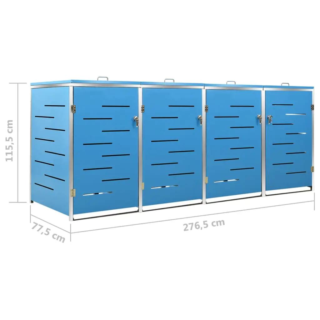 Containerberging vierdubbel 276,5x77,5x112,5 cm roestvrij staal (12)
