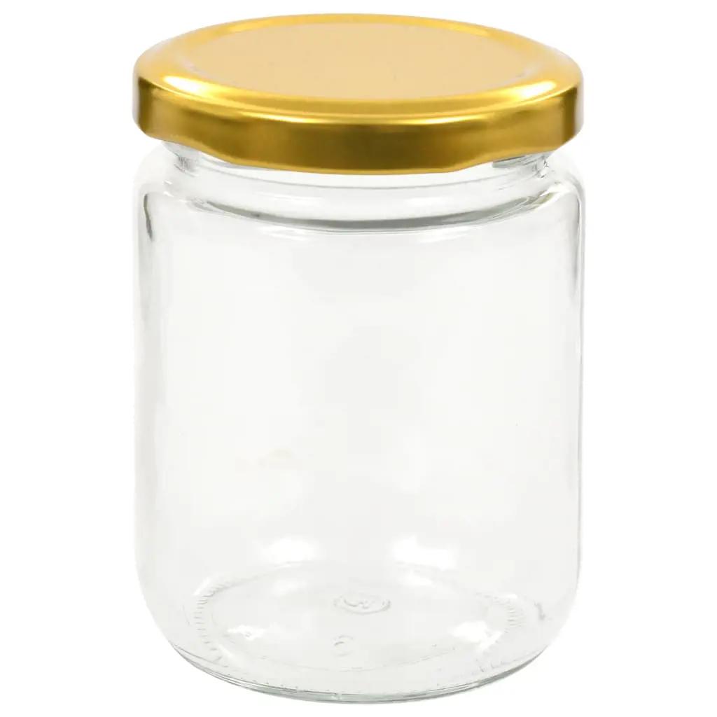 Jampotten met goudkleurige deksels 96 st 230 ml glas (4)
