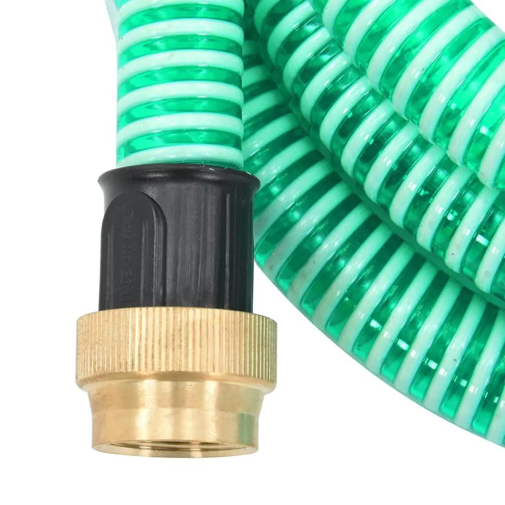 Zuigslang met messing koppelingen 1,1'' 25 m PVC groen (4)
