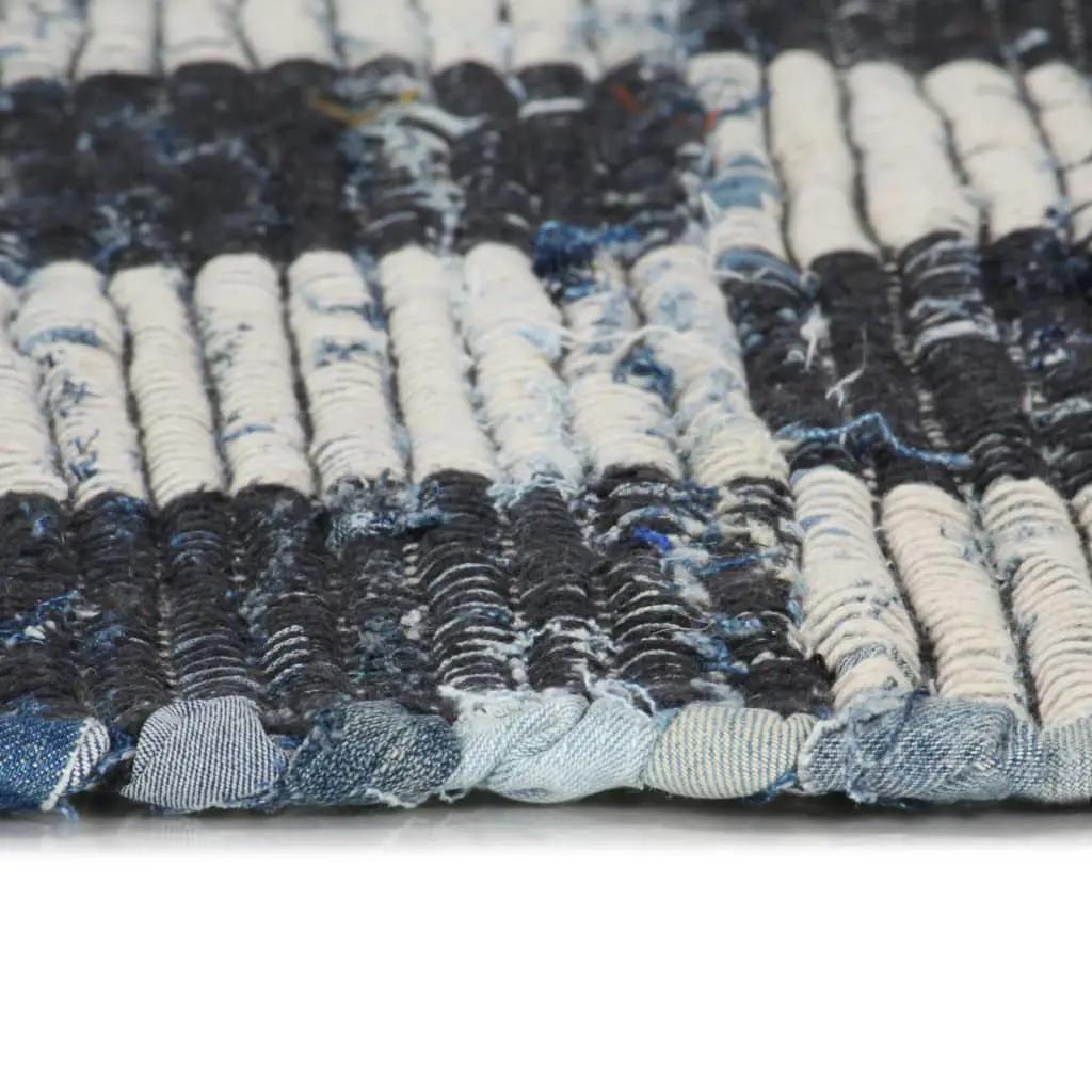 Vloerkleed chindi handgeweven 80x160 cm denim blauw (3)
