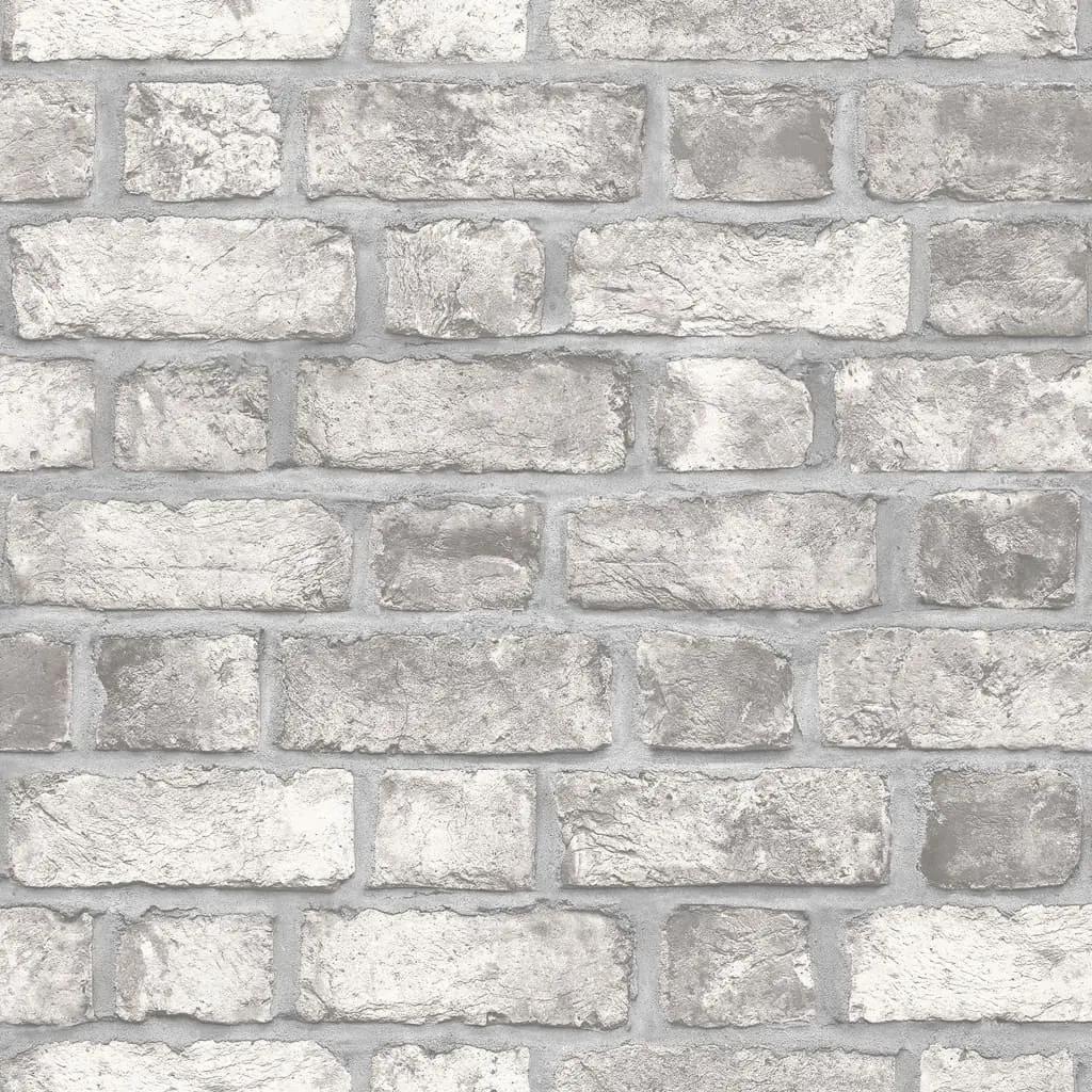 Homestyle Behang Brick Wall grijs en gebroken wit (1)