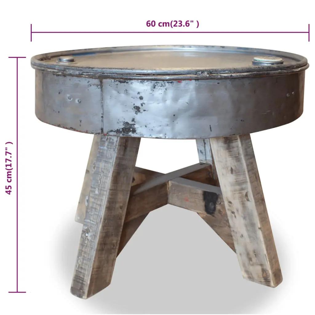 Salontafel 60x45 cm gerecycled hout zilver (8)