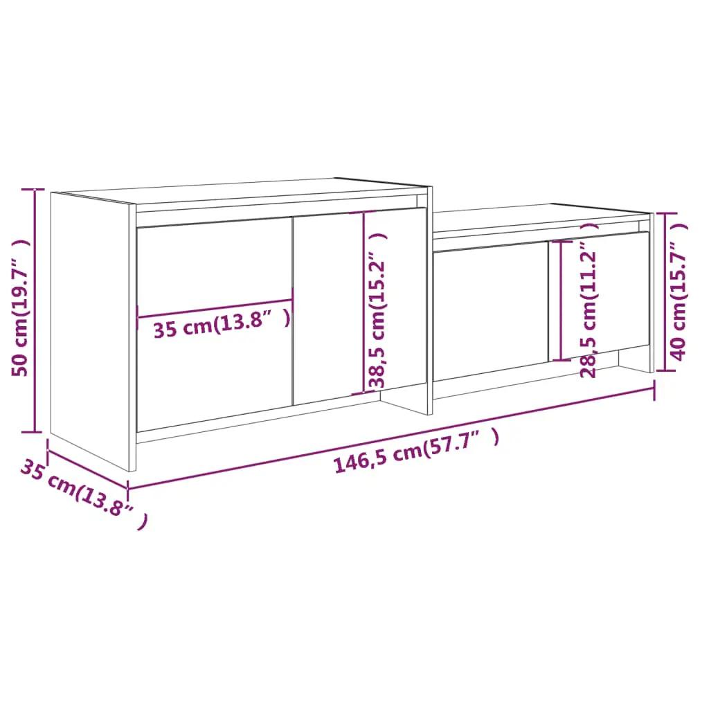 vidaL Tv-meubel 146,5x35x50 cm spaanplaat grijs sonoma eikenkleurig (9)