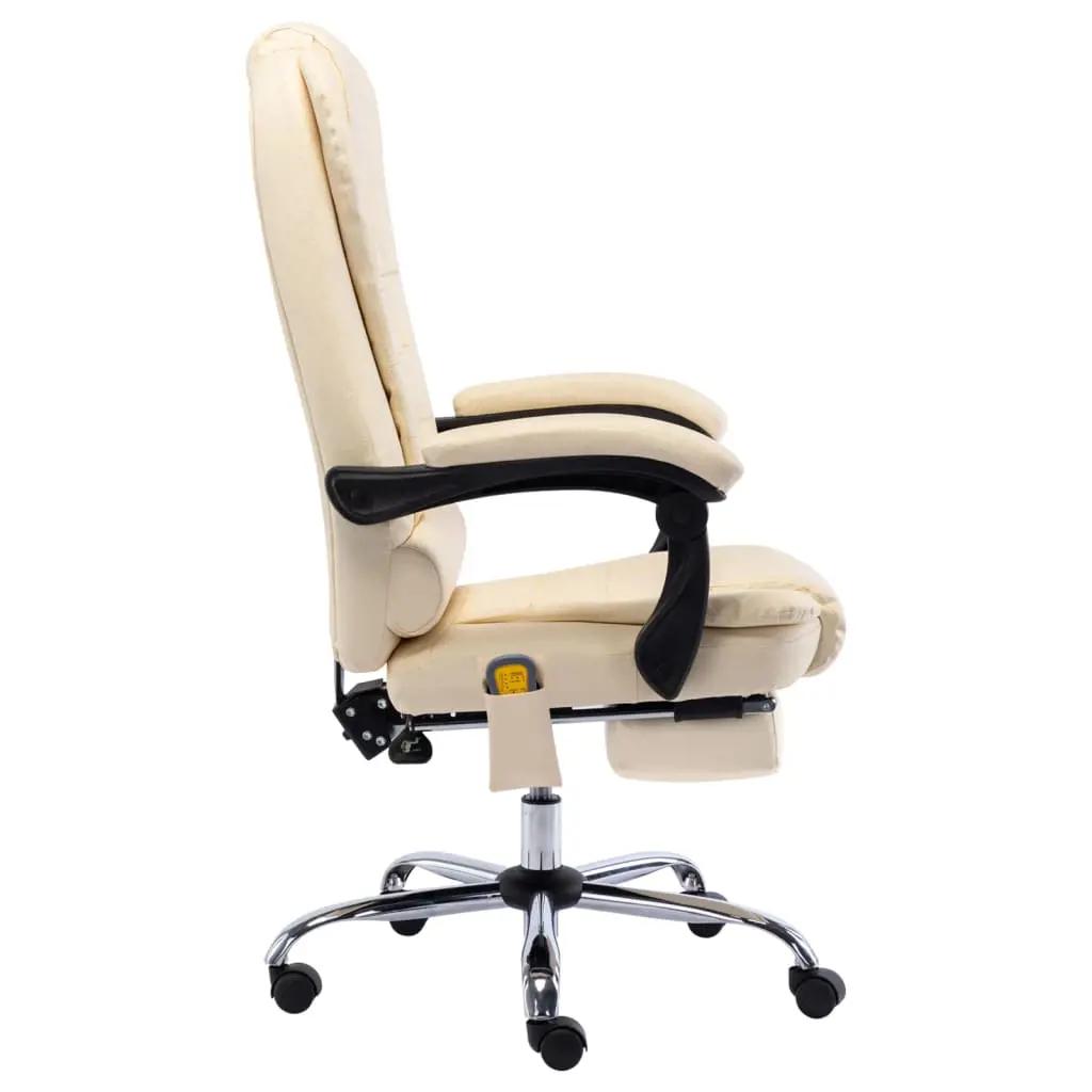 Massage kantoorstoel kunstleer crèmekleurig (3)
