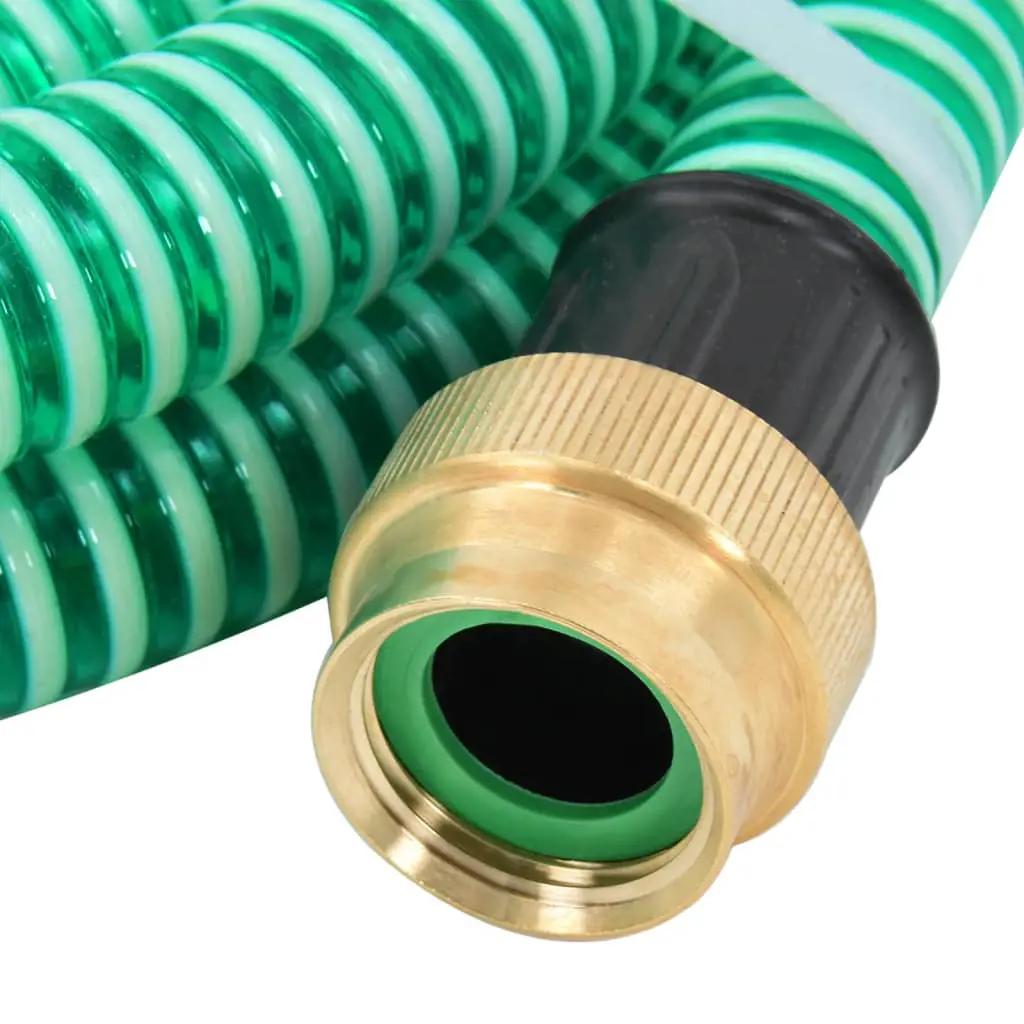 Zuigslang met messing koppelingen 1,1'' 25 m PVC groen (2)