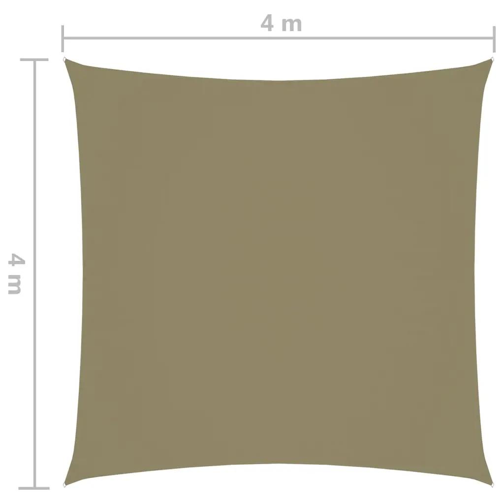 Zonnescherm vierkant 4x4 m oxford stof beige (6)
