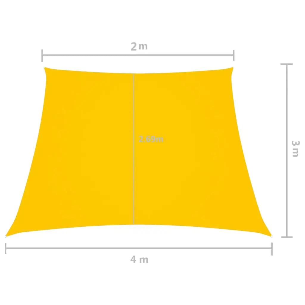 Zonnezeil trapezium 2/4x3 m oxford stof geel (6)