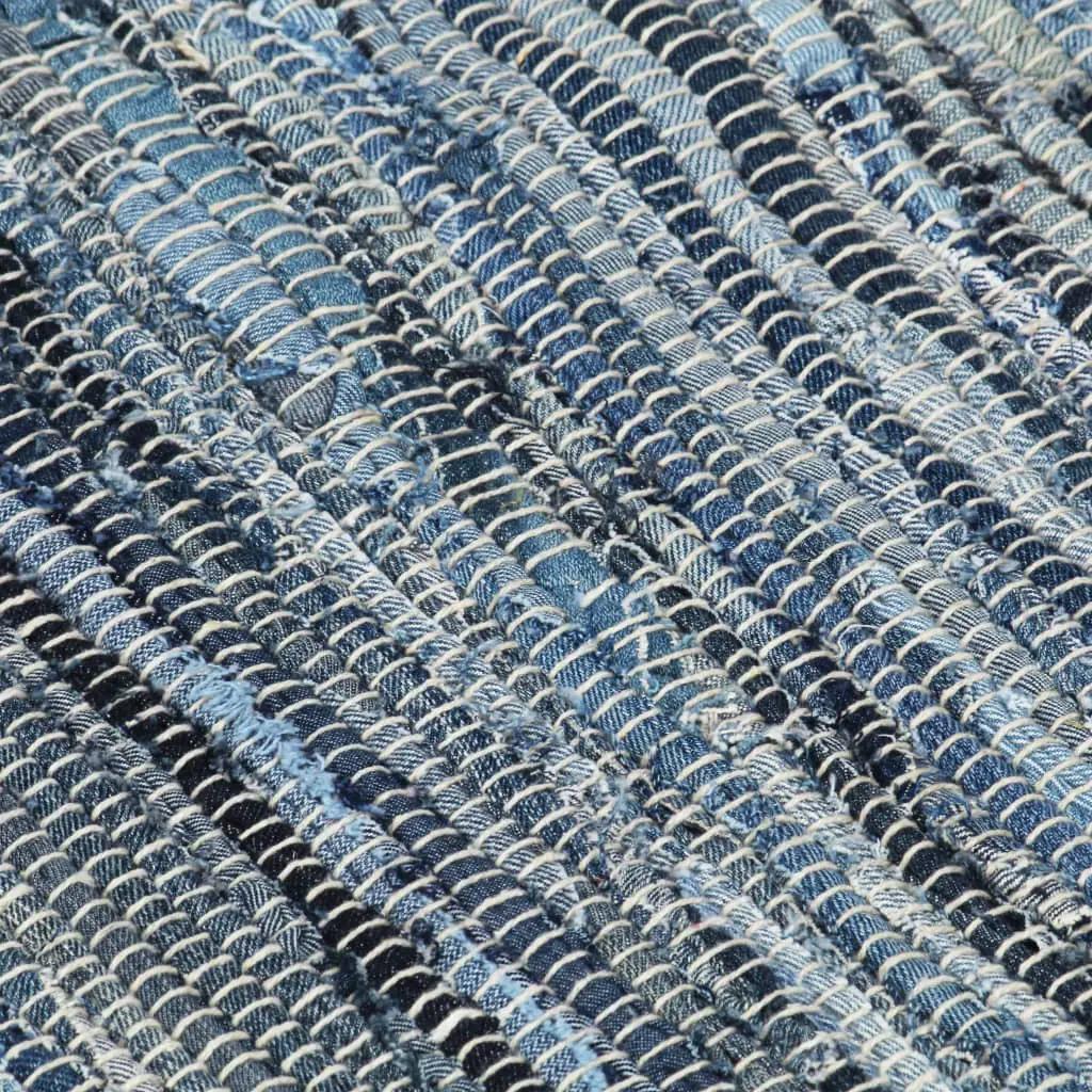 Vloerkleed chindi handgeweven 80x160 cm denim blauw (5)