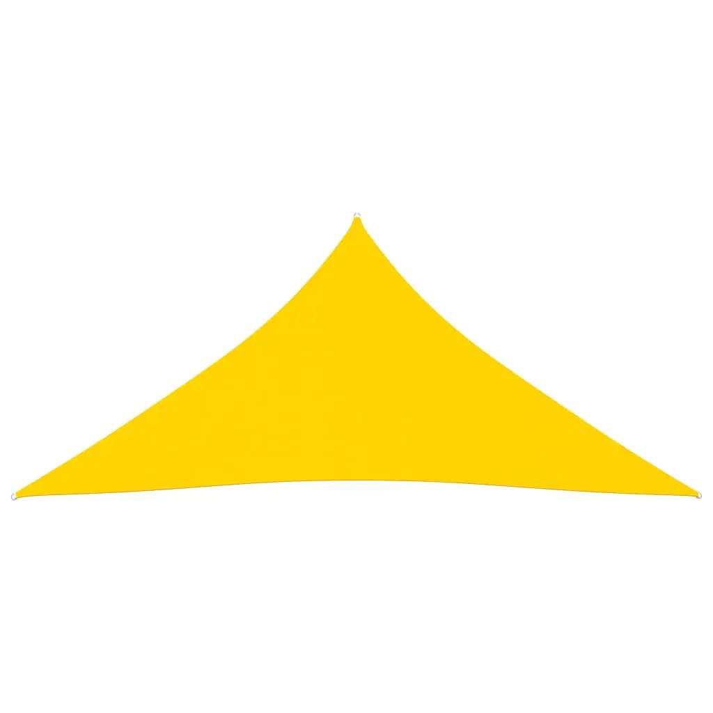 Zonnescherm driehoekig 5x5x5 m oxford stof geel (2)