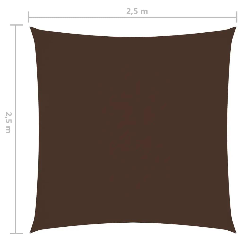 Zonnescherm vierkant 2,5x2,5 m oxford stof bruin (6)
