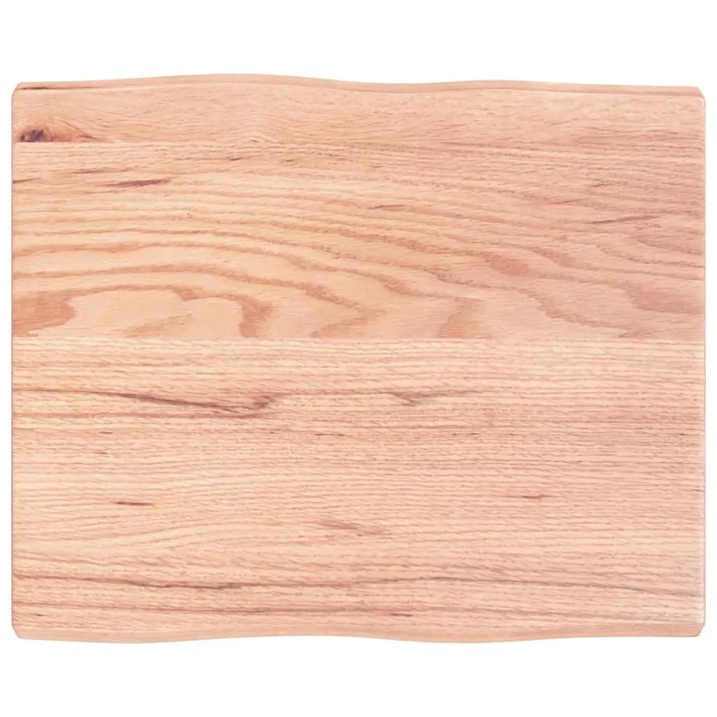 Tafelblad natuurlijke rand 60x50x(2-4) cm eikenhout lichtbruin