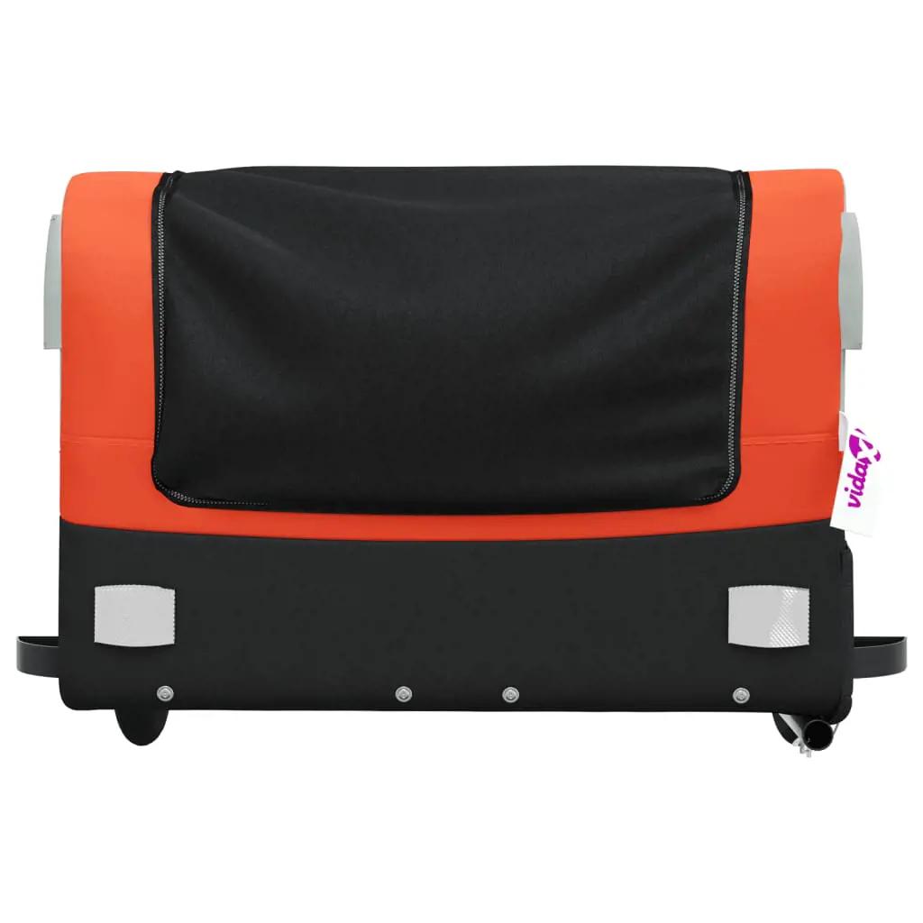 Fietstrailer 45 kg ijzer zwart en oranje (6)