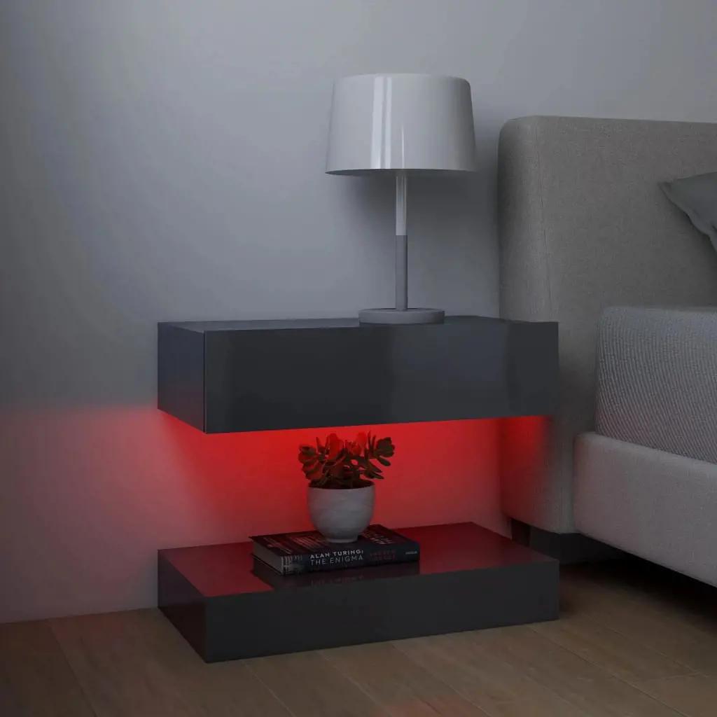 Tv-meubelen 2 st met LED-verlichting 60x35 cm hoogglans grijs (10)
