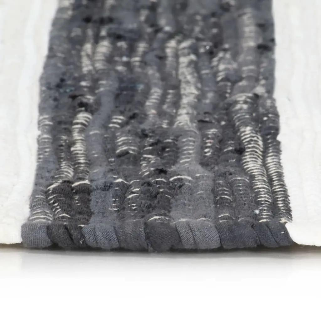 Vloerkleed chindi handgeweven 120x170 cm katoen antraciet wit (3)