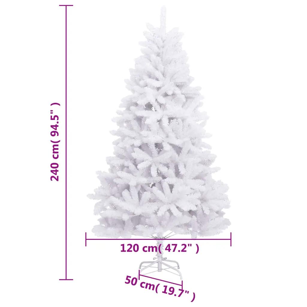 Kunstkerstboom met scharnieren met standaard 240 cm wit (8)