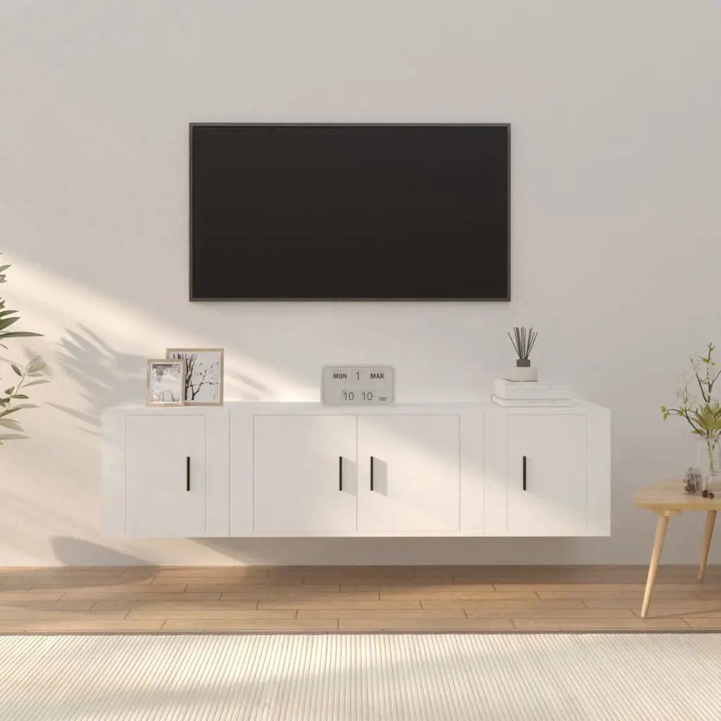 3-delige Tv-meubelset bewerkt hout wit (1)