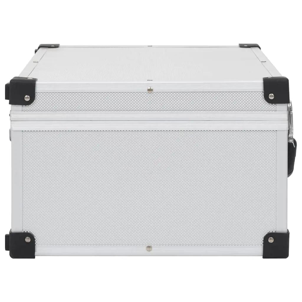Cd-koffer voor 60 cd's aluminium ABS zilverkleurig (4)