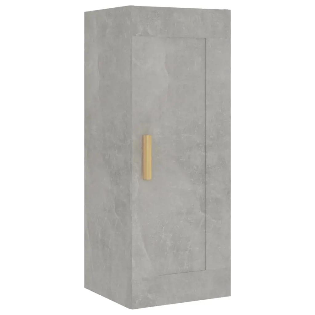 Hoge kast 35x34x180 cm bewerkt hout betongrijs (5)