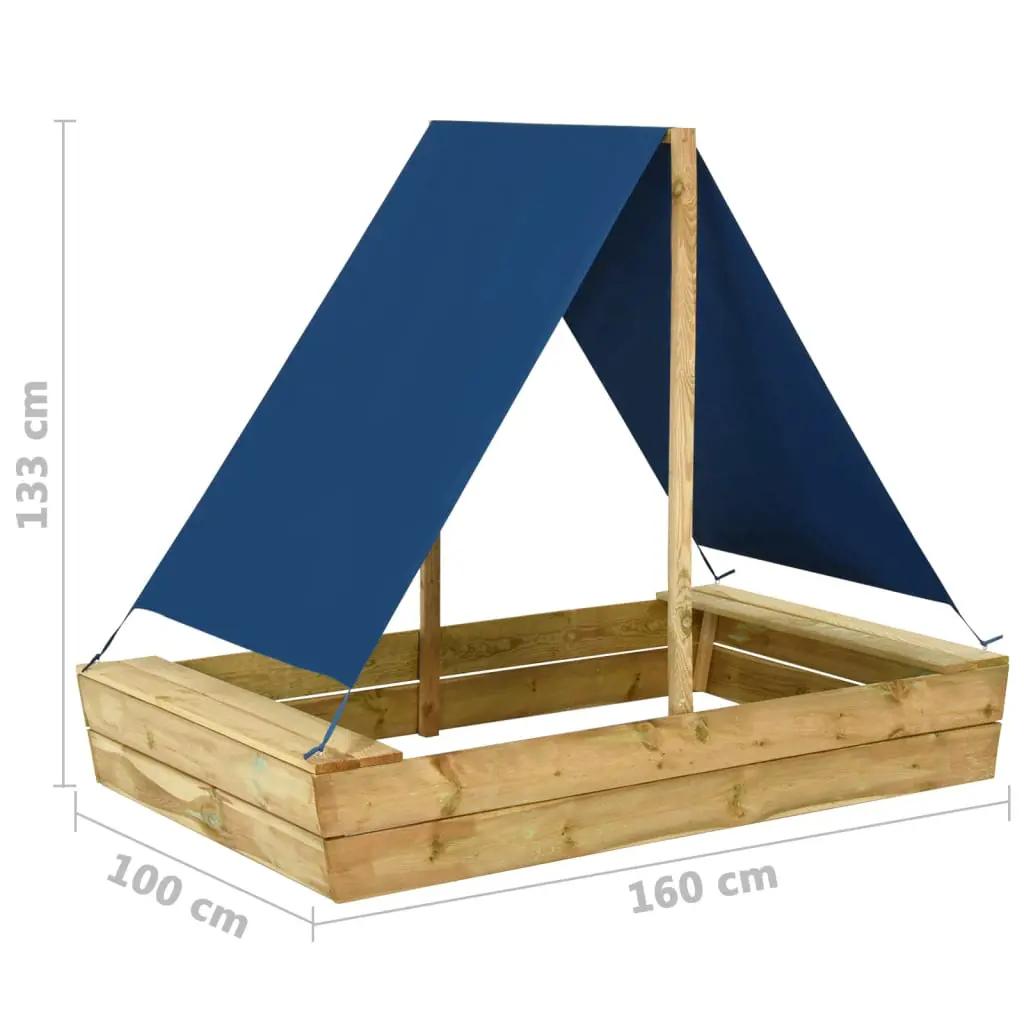 Zandbak met dak 160x100x133 cm geïmpregneerd grenenhout (5)