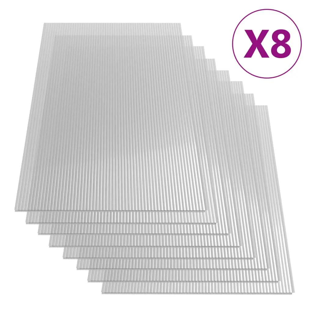 Polycarbonaatplaten 8 st 4 mm 121x60 cm (2)
