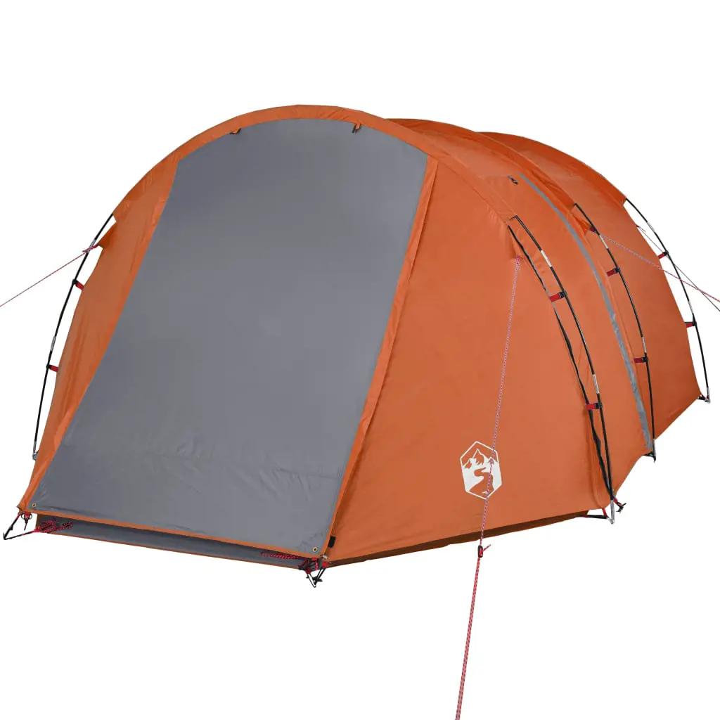 Tent 4-persoons waterdicht grijs en oranje (5)