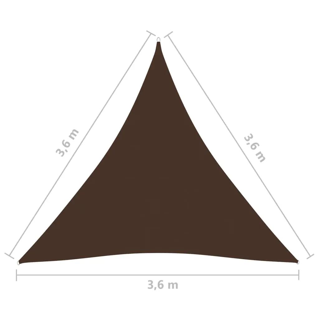Zonnescherm driehoekig 3,6x3,6x3,6 m oxford stof bruin (6)