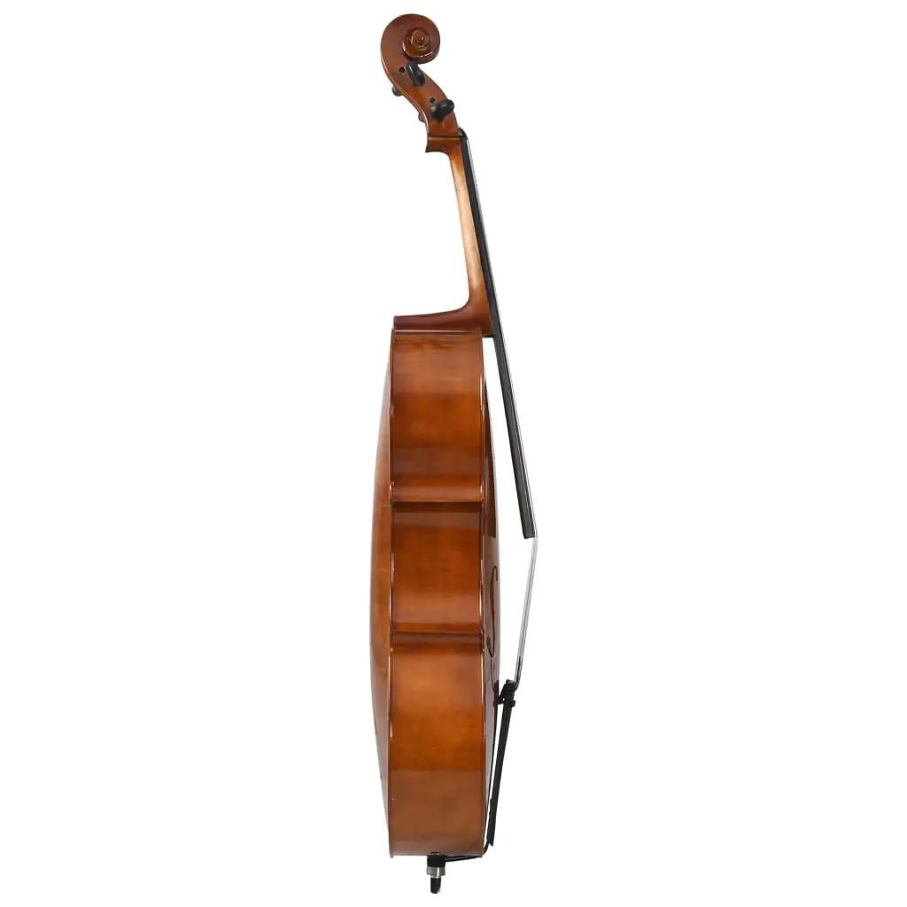 Celloset met tas en haren strijkstok 4/4 donkerhoutkleurig (4)