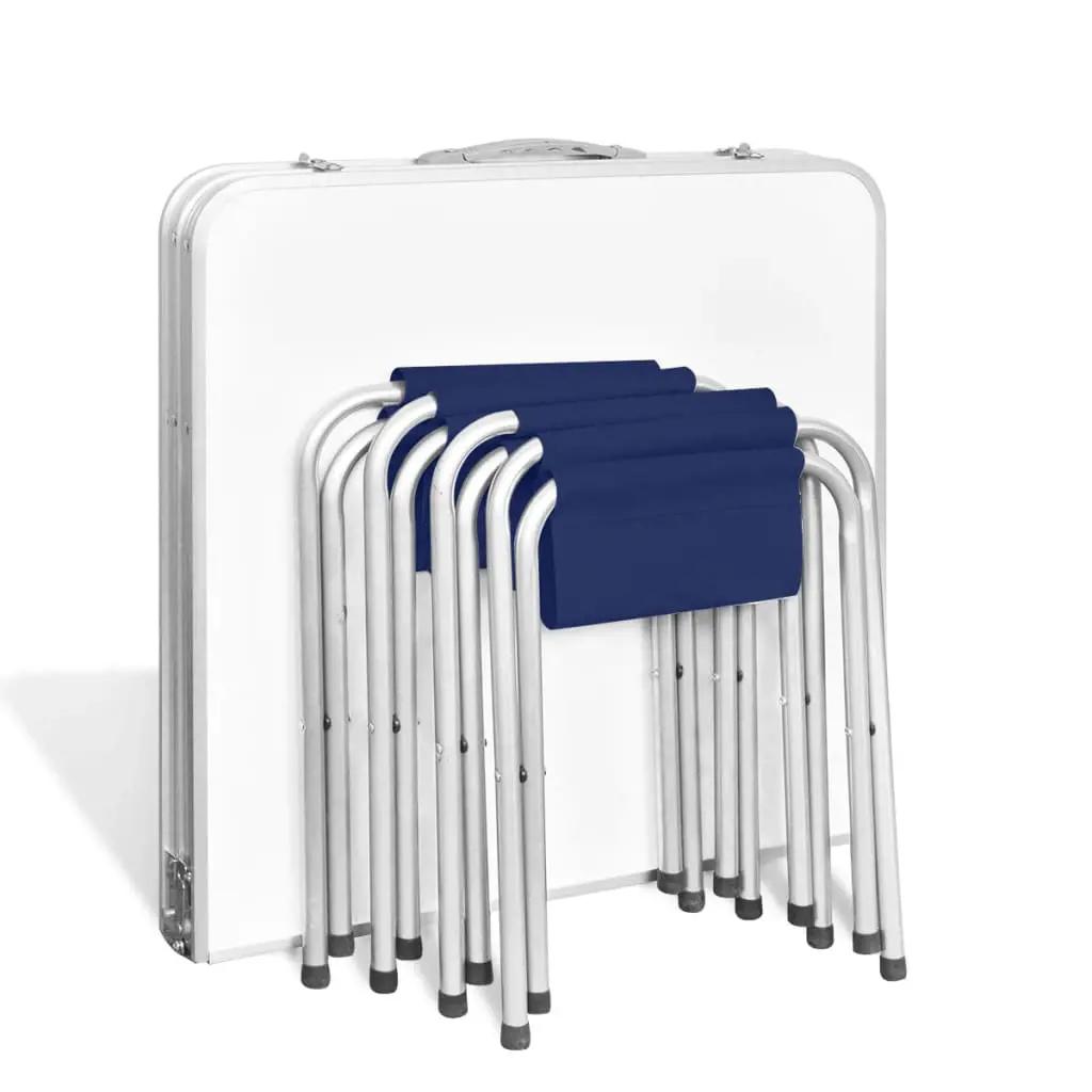 Campingtafel inklapbaar en verstelbaar aluminium 120 x 60 cm 4 stoelen (5)