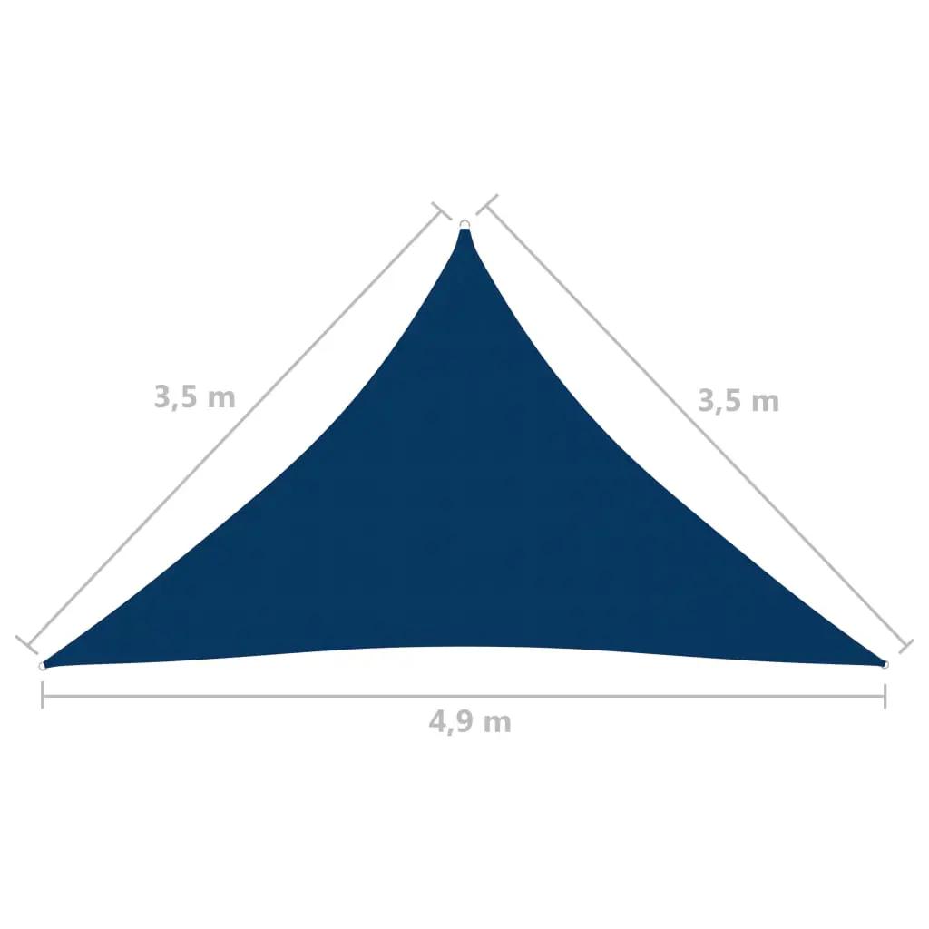 Zonnescherm driehoekig 3,5x3,5x4,9 m oxford stof blauw (6)