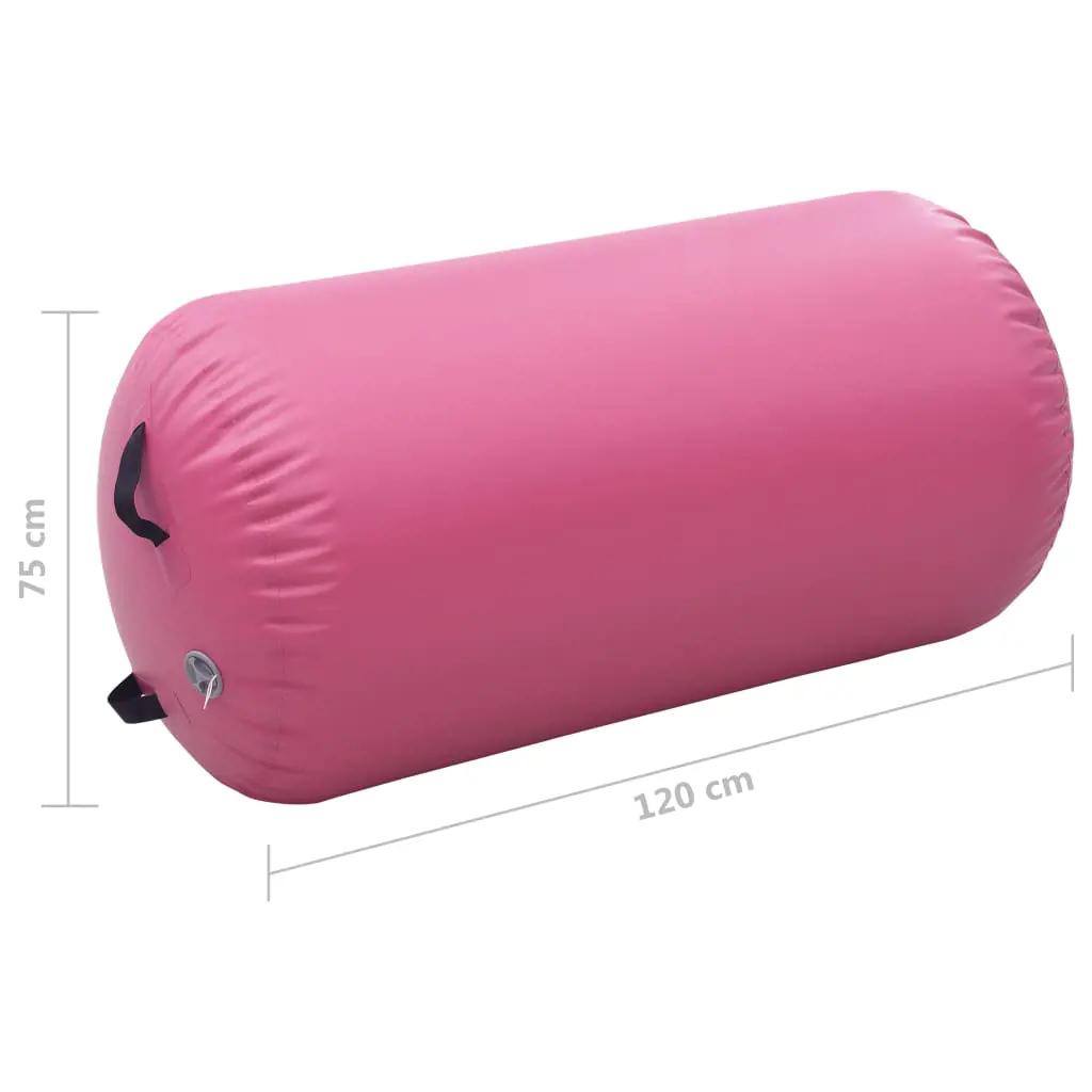Gymnastiekrol met pomp opblaasbaar 120x75 cm PVC roze (11)