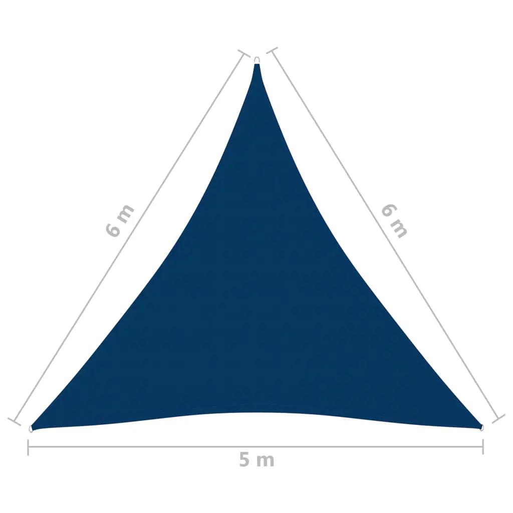 Zonnescherm driehoekig 5x6x6 m oxford stof blauw (6)