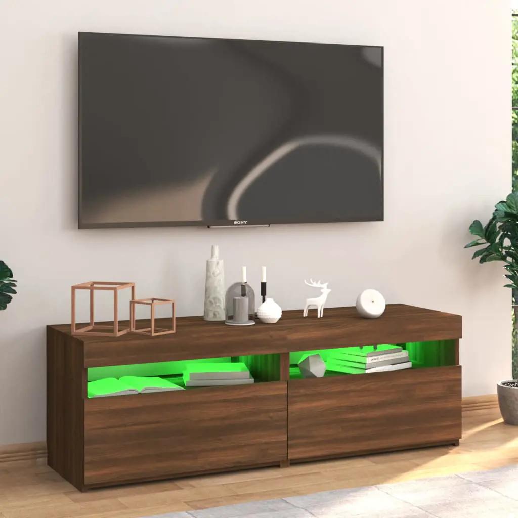 Tv-meubel met LED-verlichting 120x35x40 cm bruin eikenkleur (6)