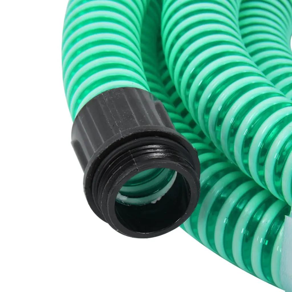 Zuigslang met messing koppelingen 1,1'' 10 m PVC groen (3)