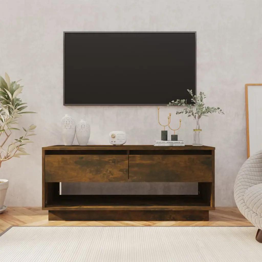 Tv-meubel 102x41x44 cm spaanplaat gerookt eikenkleurig (1)