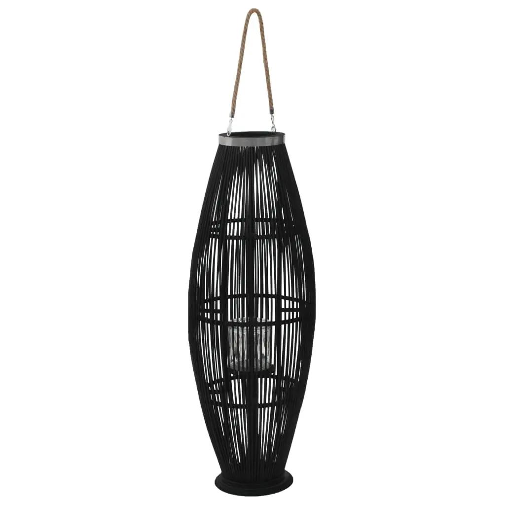 Lantaarnhouder hangend 95 cm bamboe zwart