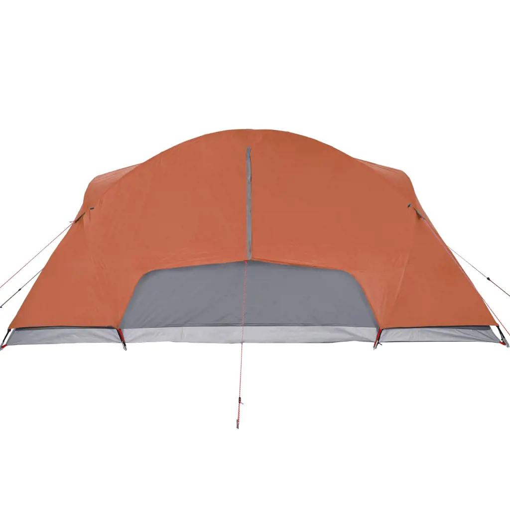 Tent 8-persoons waterdicht grijs en oranje (10)