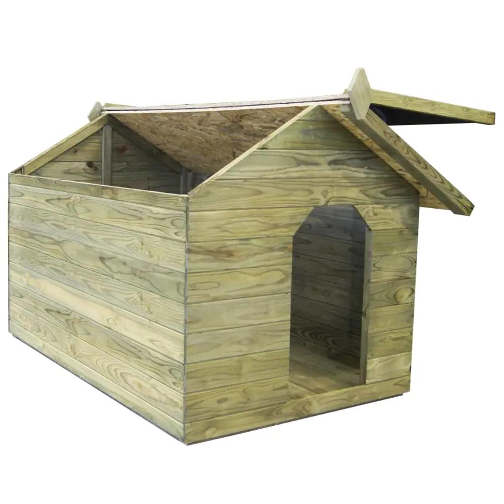 Hondenhok met opklapbaar dak geïmpregneerd grenenhout (5)