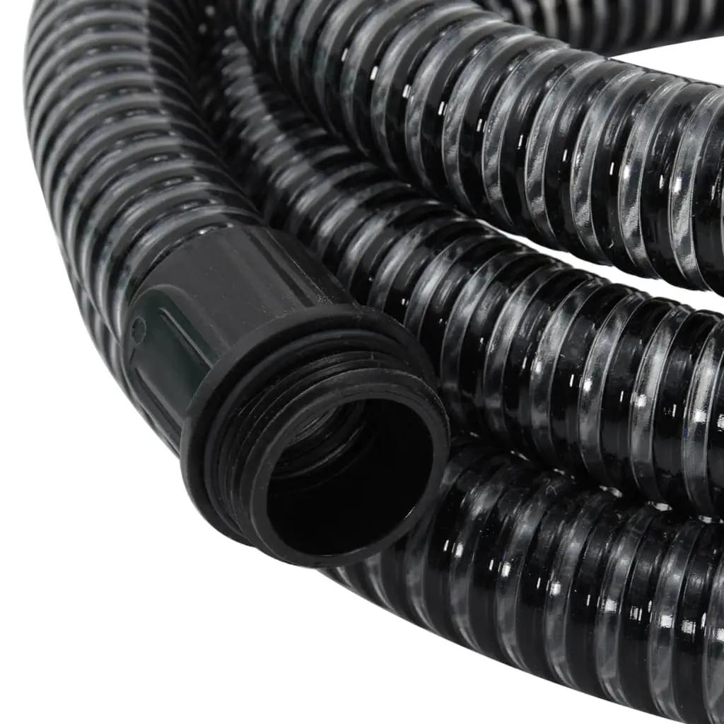 Zuigslang met messing koppelingen 1,1'' 10 m PVC zwart (4)